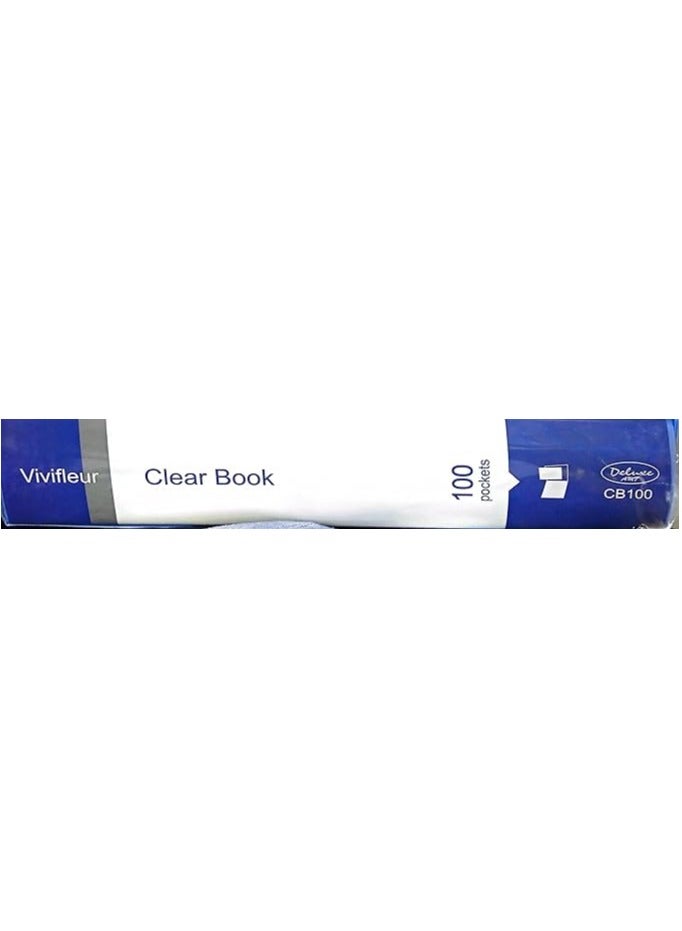 Deluxe 100-Pocket Clear Book, A4 Size Blue Colour - Image 3