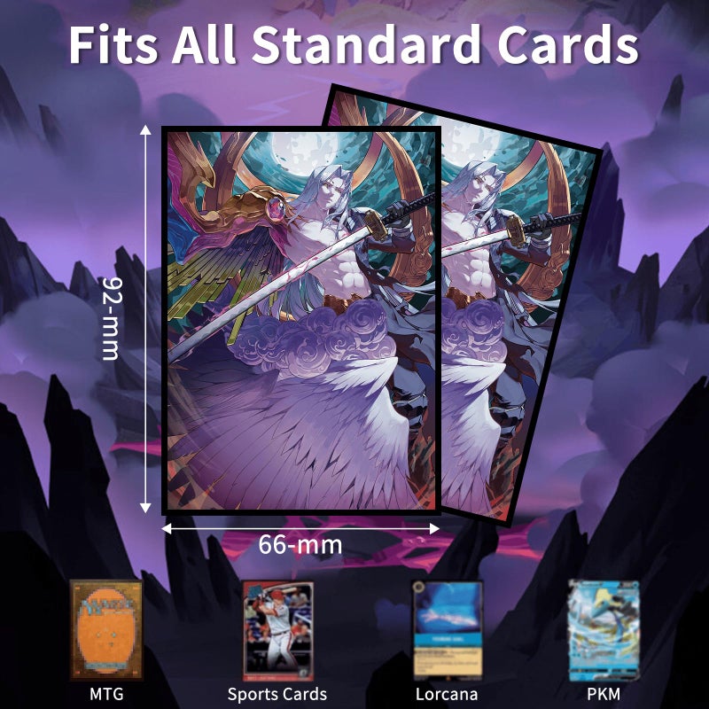 Comdek00 MTG Card Sleeves(Half Human,Half Angel), Clear Front & Matte Back, Smooth Shuffle, Art Card Sleeves Deck Protector - Image 5