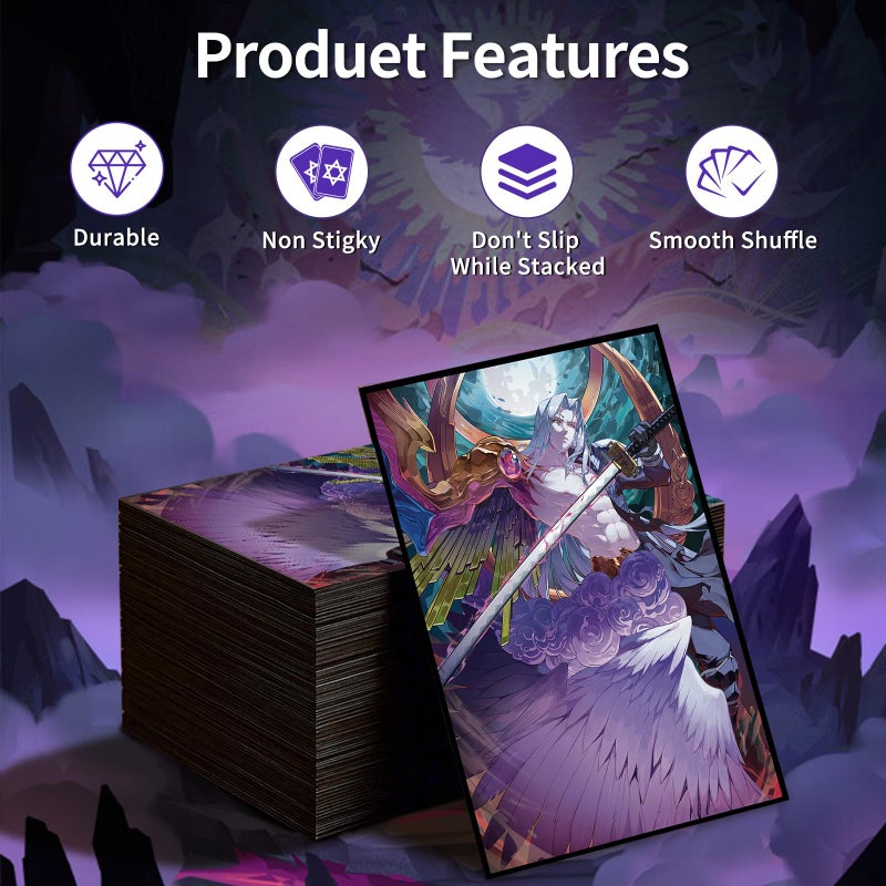 Comdek00 MTG Card Sleeves(Half Human,Half Angel), Clear Front & Matte Back, Smooth Shuffle, Art Card Sleeves Deck Protector - Image 3