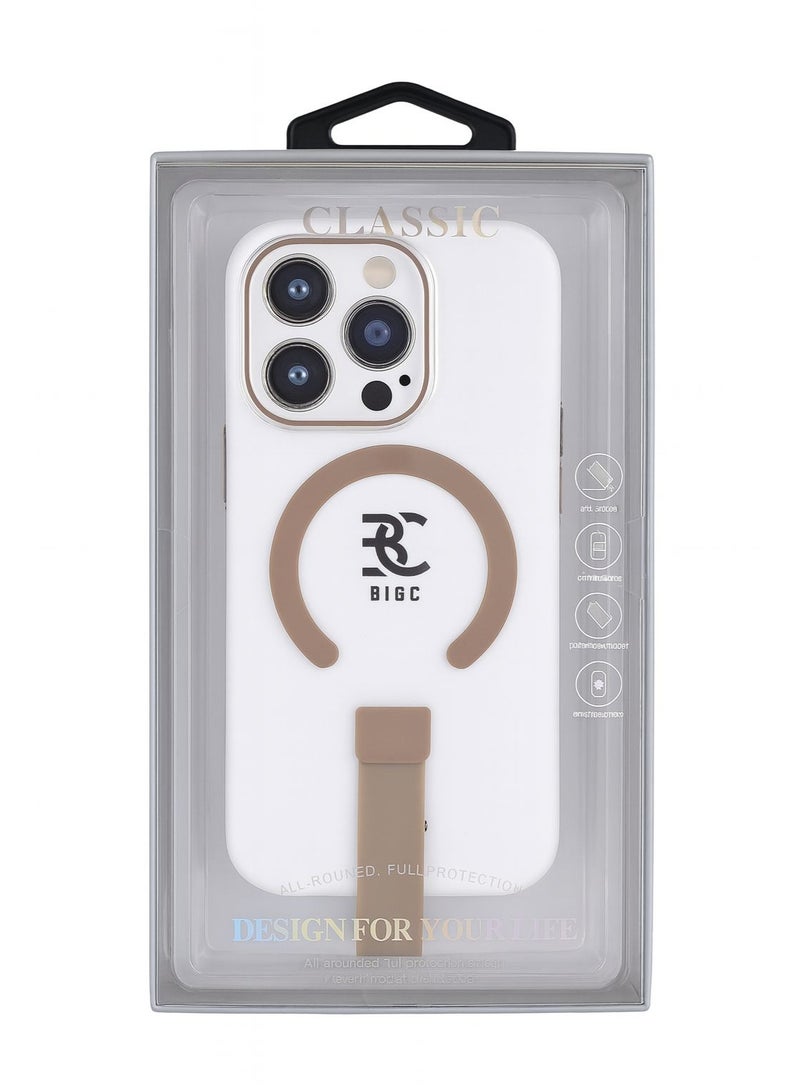BIGC Classic Case for iPhone 16 with Magnetic Ring and Kickstand Full Protection Elegant Design