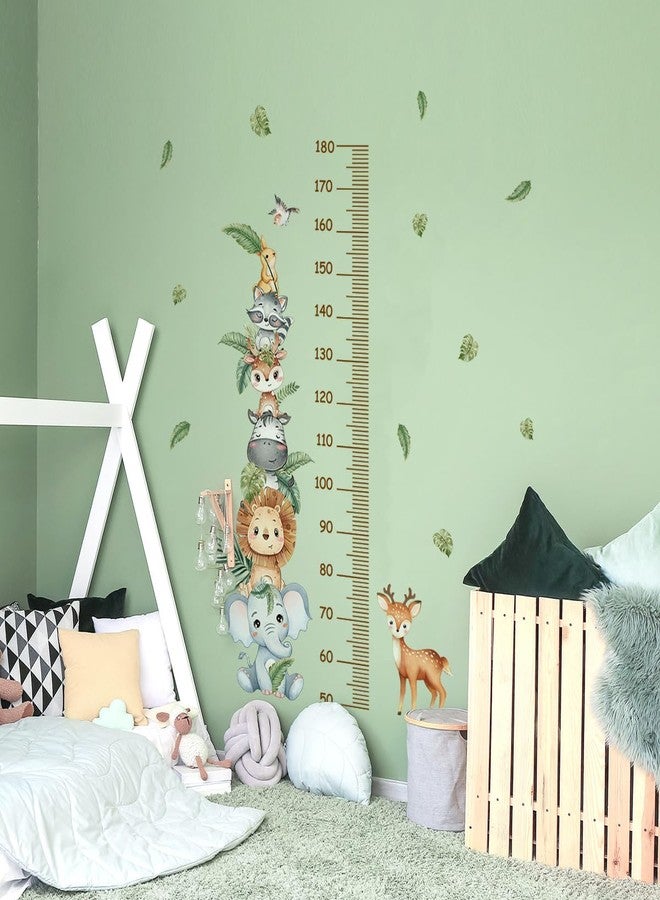 Boodecal 35.43 x 53.94 inches Jungle Animal Lion Elephant Cartoon Version Growth Chart for Kids Height Chart Ruler Wall Decor for Measuring Kids Boys Girls Wall Decals Stickers for Children Nursery - Image 5