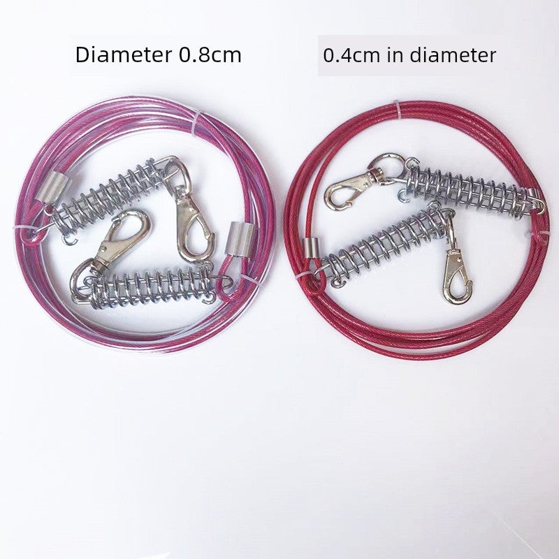 Wire anti-bite dog chain, large dog, medium dog, small dog collar, leash, one-to-two explosion-proof leash - Image 2