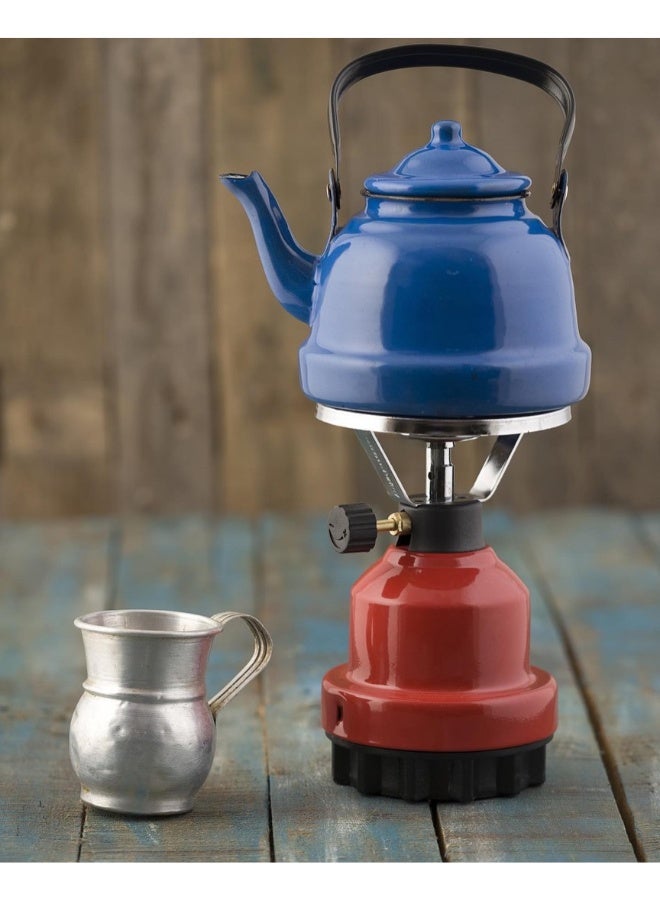 موقد غاز محمول للتخييم والرحلات، موقد سفري Top-mounted للطبخ الخارجي، شعلة فولاذ مقاوم للصدأ قوية، حامل أواني كروم للأواني والغلايات والدلال، مفتاح تحكم بالغاز قابل للتعديل، خفيف وصغير الحجم، سريع الغليان، سهل التركيب والاستخدام في التخييم، النزهات، الشوايات والرحلات البرية - Image 3