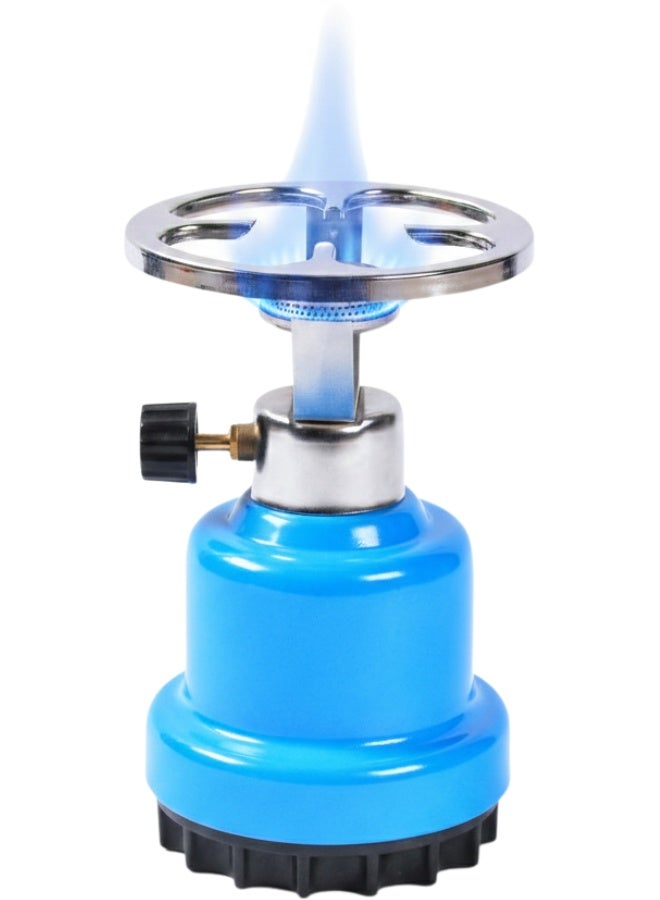 موقد غاز محمول للتخييم والرحلات، موقد سفري Top-mounted للطبخ الخارجي، شعلة فولاذ مقاوم للصدأ قوية، حامل أواني كروم للأواني والغلايات والدلال، مفتاح تحكم بالغاز قابل للتعديل، خفيف وصغير الحجم، سريع الغليان، سهل التركيب والاستخدام في التخييم، النزهات، الشوايات والرحلات البرية - Image 1