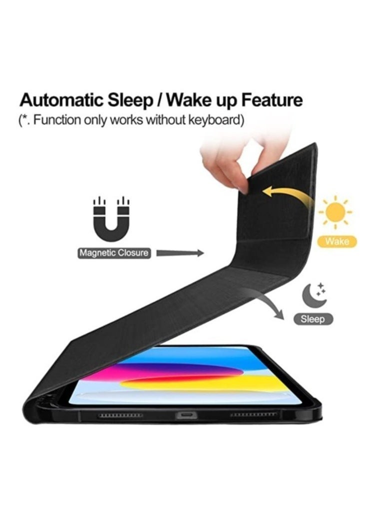 ELTRAZONE iPad 10th Generation Keyboard Case with Trackpad (10.9 inch 2022 Release), Wireless Detachable Rechargeable Multi-touch Keyboard, Smart Folio Protective Cover with Pencil Holder - Image 2