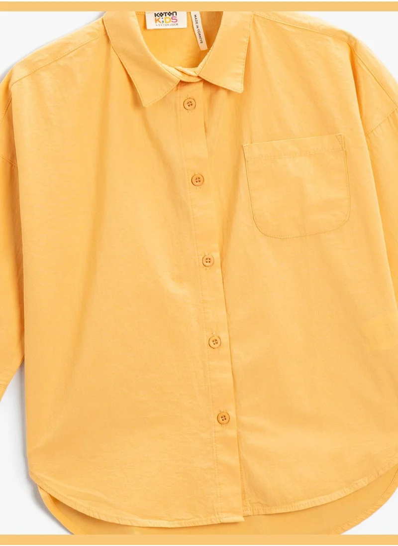 KOTON 3/4 Sleeve Basic Shirt Cotton