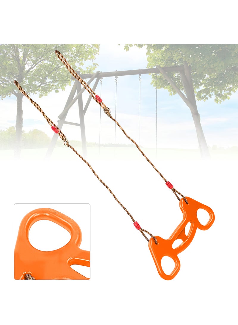 Funz Trapeze Swing Pull Up Rings Kids Trapeze Bar with with Adjustable Nylon Rope Kids Swing Bar Rings for Outdoor or Indoor Use Orange  - Image 3