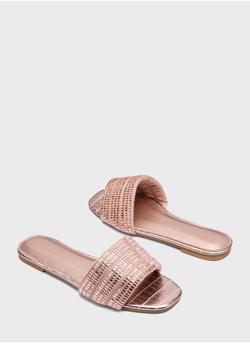 FYOR - Open Toe Flat Sandals - Image 1