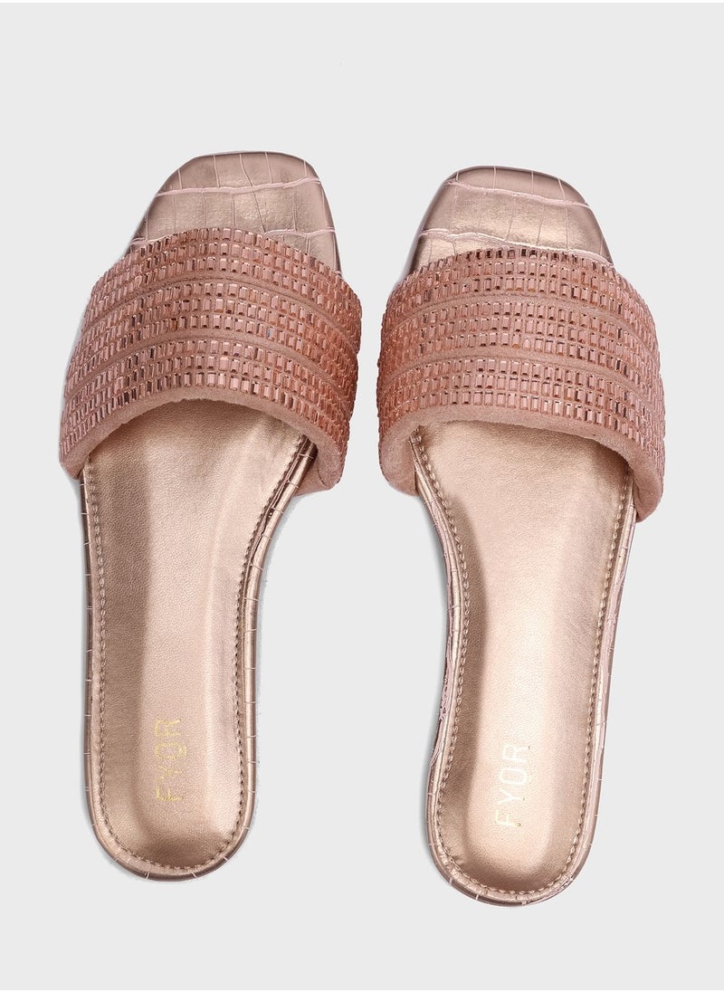 FYOR - Open Toe Flat Sandals - Image 1