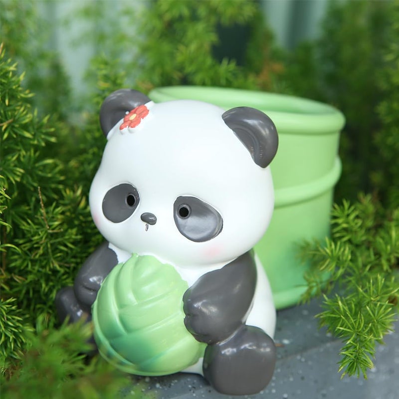 Winterworm Cute Panda Pencil Holder Panda with Bamboo Pencil Pen Container Pencil Cup Animal Pen Holder Desktop Brush Organizer Home Office Desktop Decoration Kid Back to School Student Gift - Image 3