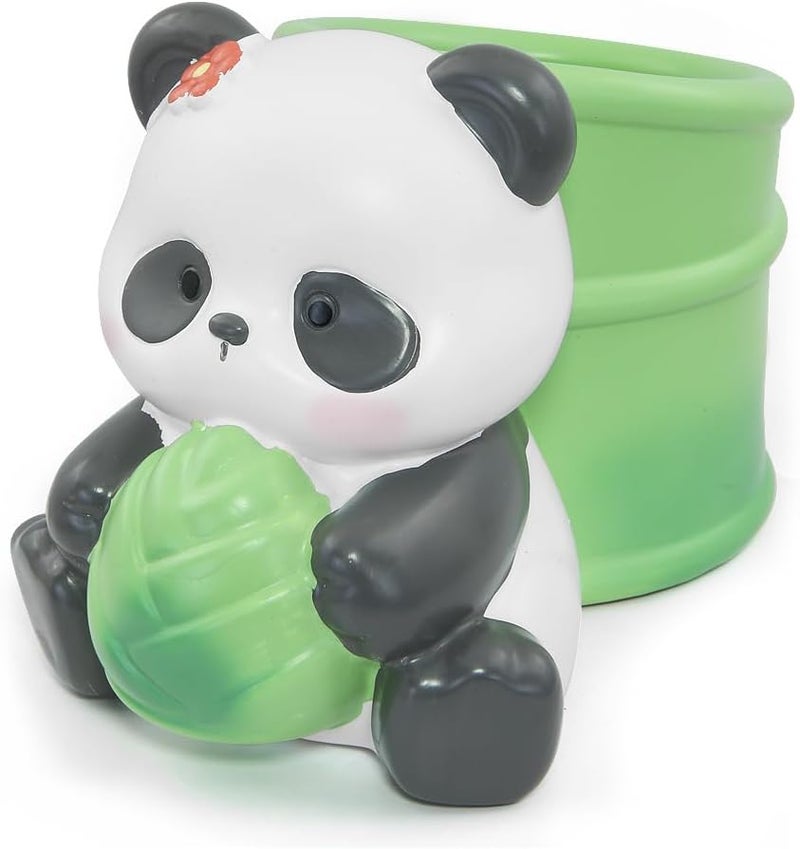 Winterworm Cute Panda Pencil Holder Panda with Bamboo Pencil Pen Container Pencil Cup Animal Pen Holder Desktop Brush Organizer Home Office Desktop Decoration Kid Back to School Student Gift - Image 1