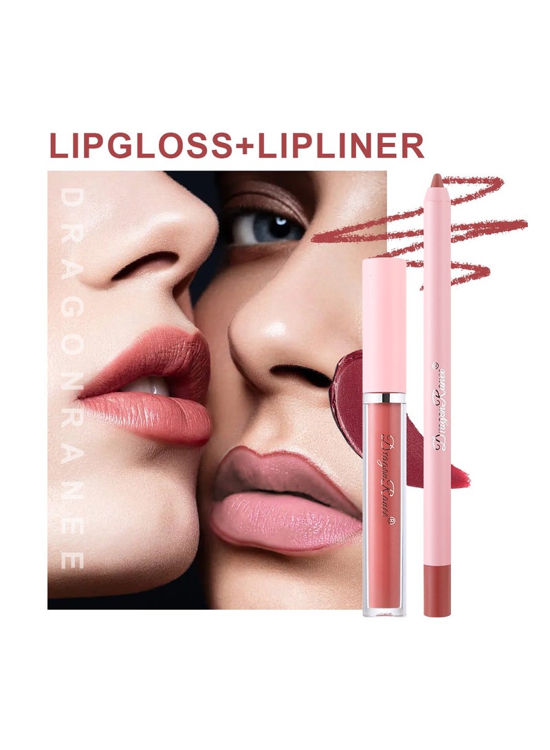 KASTWAVE Matte Lipstick Lip Liner Set, Velvety Matte Creamy Lip, Long Lasting Waterproof Lip Liner, Not Fade No Smudge, Makeup Gift Kit for Women Girls (08) - Image 3