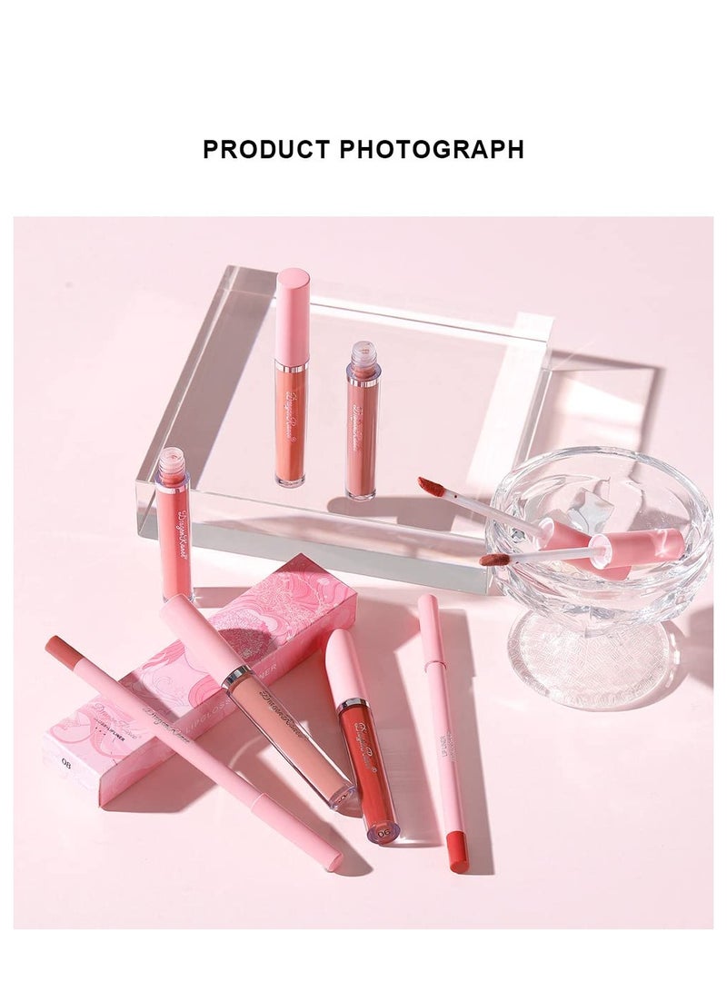 KASTWAVE Matte Lipstick Lip Liner Set, Velvety Matte Creamy Lip, Long Lasting Waterproof Lip Liner, Not Fade No Smudge, Makeup Gift Kit for Women Girls (08) - Image 2