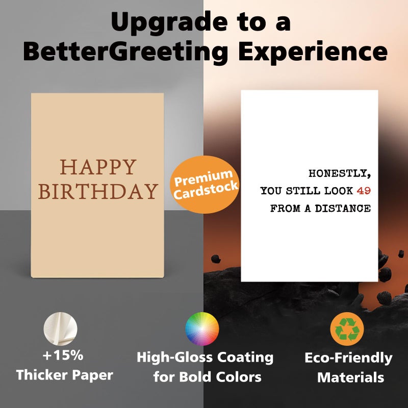 ICOOLYI Funny 50th Birthday Card Giftï½œHumorous Greeting Card for Men, Women, Him, or Her â€“ 50 Year Old Birthday Gift with Envelope, Party Decorations Keepsake - Image 4