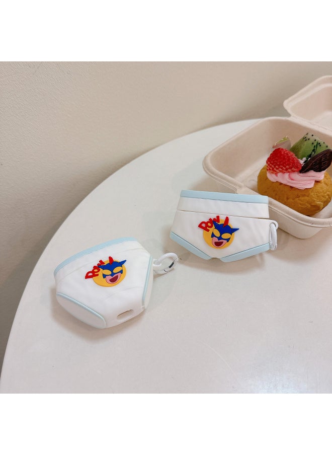 Generic - Funny Dynamic Superman Underwear Airpods Pro For Apple Bluetooth Wireless Headset Cartoon 1/2/3 Generation Applicable-Color:Dynamic Superman Underwear + Ring-Applicable Models:Airpods4 (briefs) - Image 1