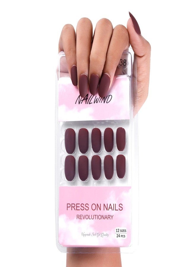 NAILWIND 24 Natural French Short False Nails Acrylic Full Cover Nails,Natural Fake Nails Delicate & Comfortable for Women and Girls (N38, 24 Count -Pack of 1) - Image 2