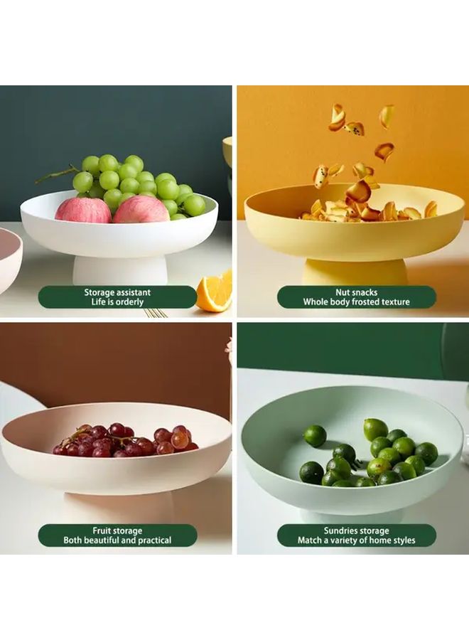 Modern Round Fruit Bowl with Drainage Plastic Basket For Kitchen Counter Dining Table Centerpiece Storage Rack Yellow - Image 2