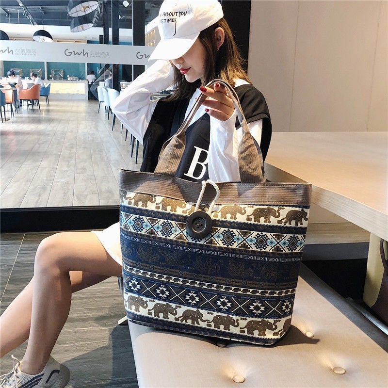 Women'S Bag New Canvas Bag Women'S Bag Mummy Handbag Large Capacity Handbag Ethnic Style Handbag - Image 5