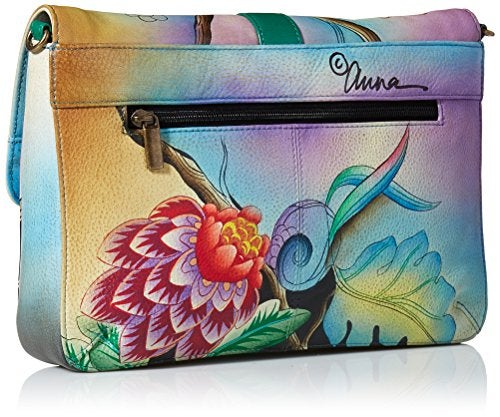 Anna by Anuschka Messenger Bag | Genuine Leather | Medium, Whimsical Garden - Image 3