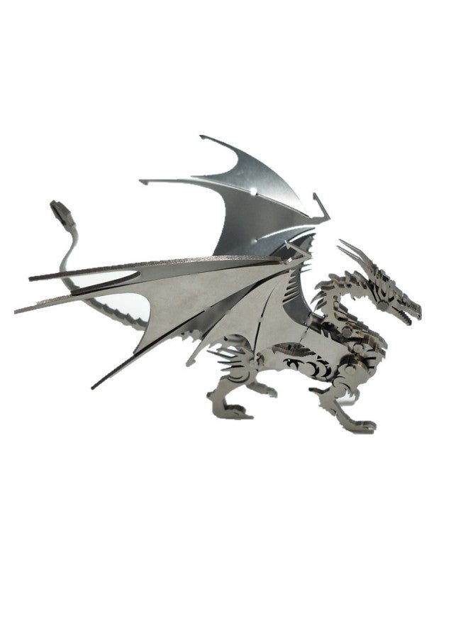 Steel Magic 3D Metal Puzzle Blue Dragon Scorpion King Zodiac Zhuque Dream DIY Toy Exclusive-Color:Fire-spraying Dragon DIY  - Image 1