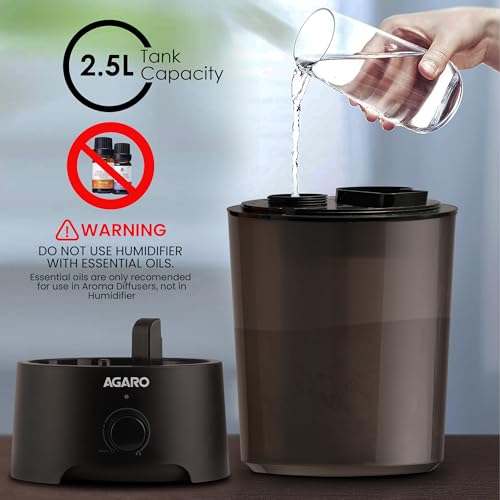 AGARO Verge Cool Mist Humidifier, 2.5L, For Bedroom, Home, Office, Adjustable Mist Output, Super Quiet, 360° Nozzle, Auto Shut Off - Image 2
