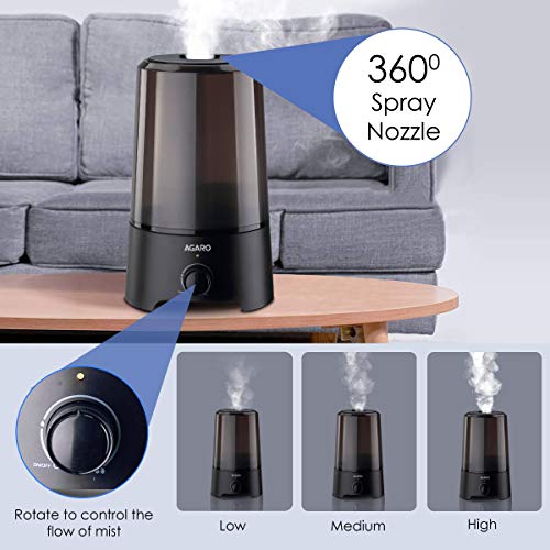 AGARO Verge Cool Mist Humidifier, 2.5L, For Bedroom, Home, Office, Adjustable Mist Output, Super Quiet, 360° Nozzle, Auto Shut Off - Image 3