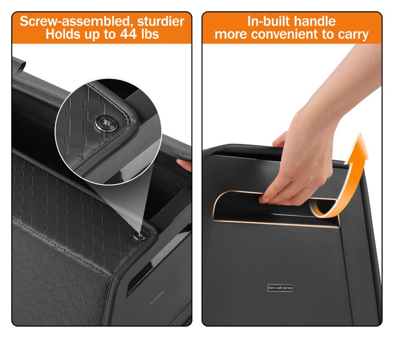 POKSRI Trunk Organizer for suv,car storage organizer,lid Box,PU Leather & PP Honeycomb Board,Fixed with screws extremely sturdy,Collapsible and Adjustable,15''L x 13''W x 12.4''H,2K inchesÂ³(size B) - Image 4