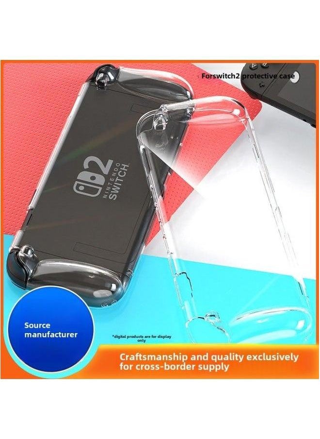 Generic For Switch 2 Protective Case Nintendo Game Console All-inclusive Transparent Anti-drop Case-Model:Transparent Black-switch2  - Image 2