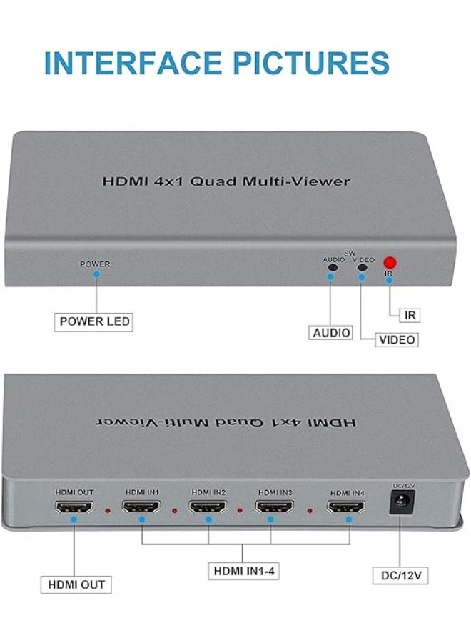 Tobo 4X1 HDMI Multi-viewer HDTV Quad Screen Real-Time Multiviewer with Seamless Switcher Function – Full 1080P & 3D Support – 5 Modes for PS3/PC/STB/DVD (TD-427H) - Image 3
