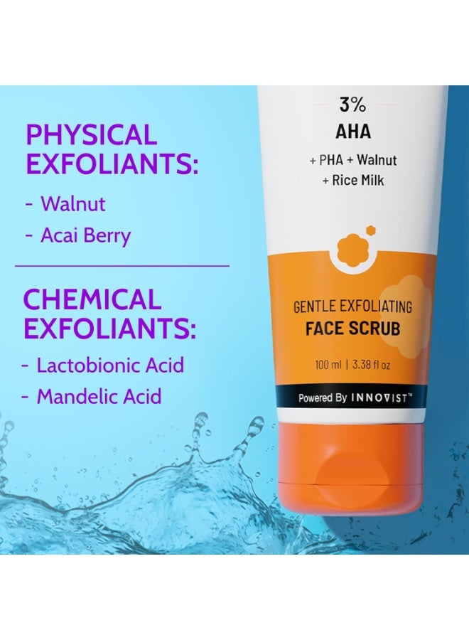 Chemist at Play Gentle Exfoliating Face Scrub with Mandelic Acid & Walnuts | Removes Dead Skin & Blackheads | Detans |Gives Instant Glow| Face Scrub for Women & Men | 100ml - Image 5