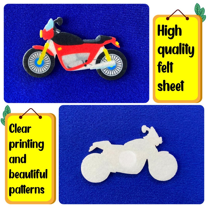PENGFULL Felt Transportation Vehicles Learning Pieces,48 Felt Board Pieces for Felt Flannel Board,Air Land Sea Airplane Learning for Toddlers for Kindergarten,Preschool,Toddlers - Image 3