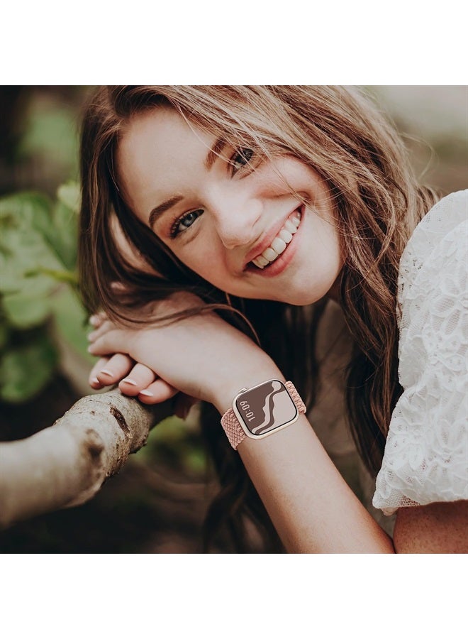 Suitisbest Braided Stretchy Solo Loop Compatible for Apple Watch Band 38mm 40mm 41mm 42mm 44mm 45mm 49mm for Women Men, Nylon Elastic Straps Wristbands for iWatch Series 8 7 6 SE 5 4 3 2 1 Ultra, 4Packs - Image 4