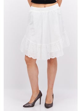 ESPRIT Women Solid Midi Skirt, White  - Image 1