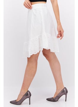 ESPRIT Women Solid Midi Skirt, White  - Image 3