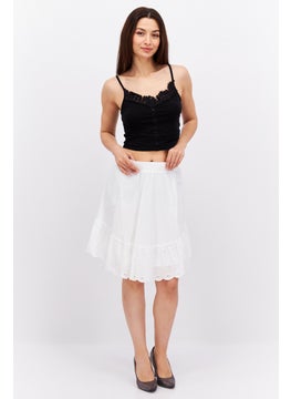 ESPRIT Women Solid Midi Skirt, White  - Image 2