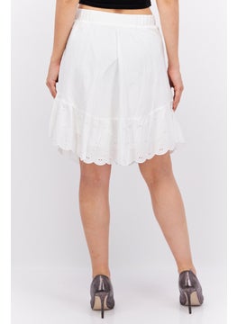 ESPRIT Women Solid Midi Skirt, White  - Image 4