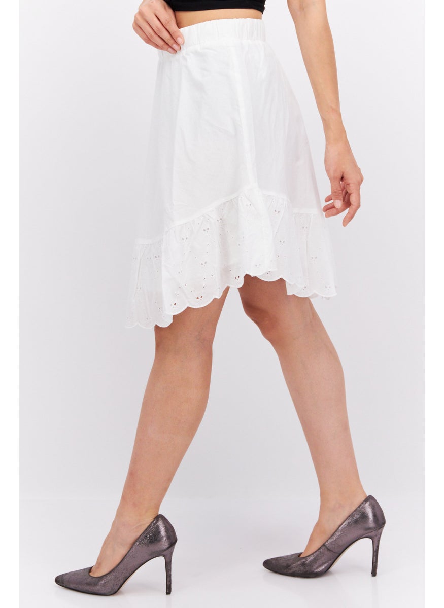 ESPRIT Women Solid Midi Skirt, White  - Image 3