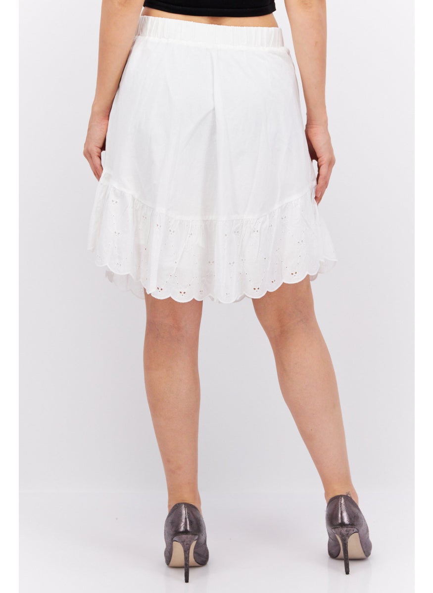 ESPRIT Women Solid Midi Skirt, White  - Image 4