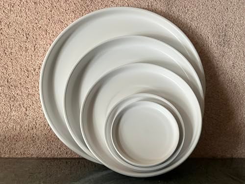 Woiida 6 inch Matte Wihte Ceramic Plant Saucer (2 Pack)-Ceramic Drainage Tray for Plant Pot - Image 3