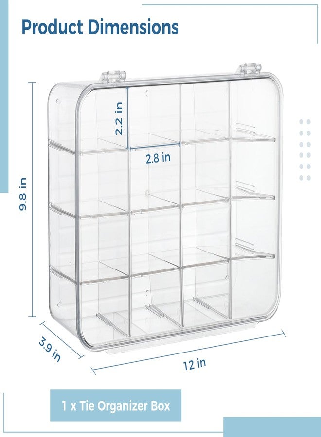 Varku Tie Rack Organizer, Clear Tie Organizer Box - Image 5