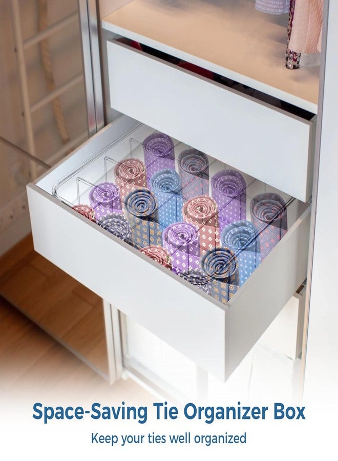 Varku Tie Rack Organizer, Clear Tie Organizer Box - Image 2