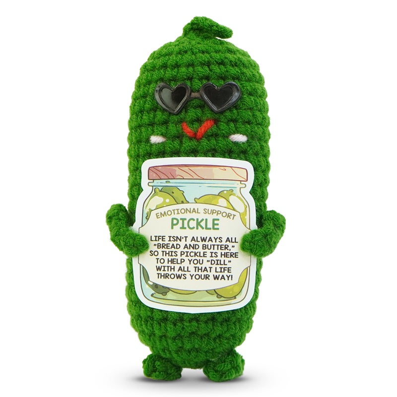 OASSIE Inspirational Gifts for Women Men - Emotional Positive Pickle Crochet - Funny Birthday Easter Gifts for Women Daughter Sister Friend Coworkers Teachers Nurses, Easter Basket Stuffers - Image 1