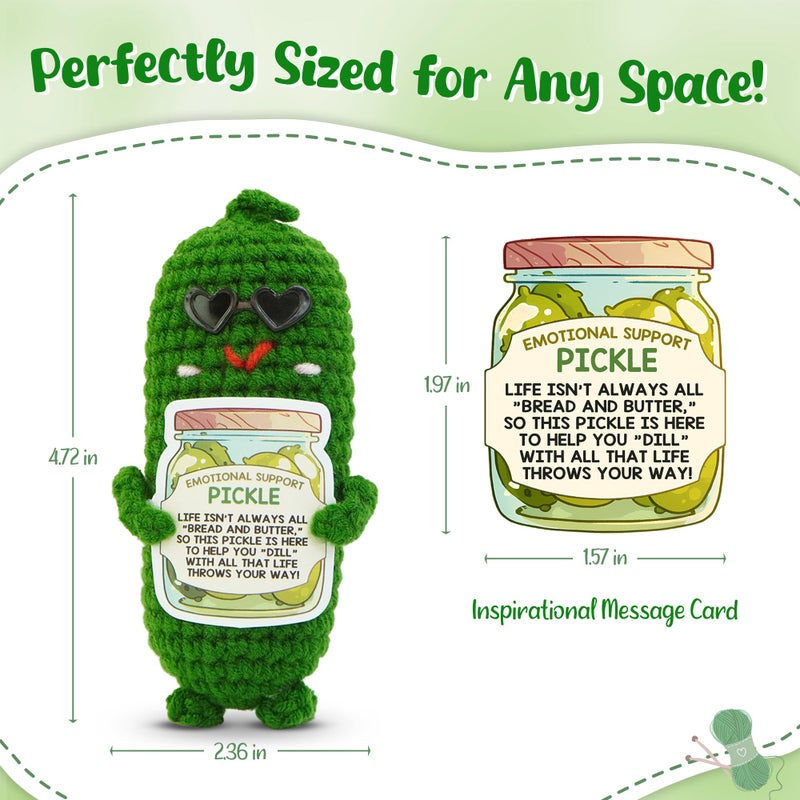 OASSIE Inspirational Gifts for Women Men - Emotional Positive Pickle Crochet - Funny Birthday Easter Gifts for Women Daughter Sister Friend Coworkers Teachers Nurses, Easter Basket Stuffers - Image 3