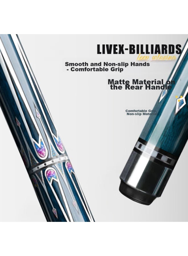 Livex Livex Blue Crown Pool Cue, Large Tip Black 8-ball Cue, Chinese 8-ball Detachable Billiard Cue, American 16-color 9-ball Cue - Image 4