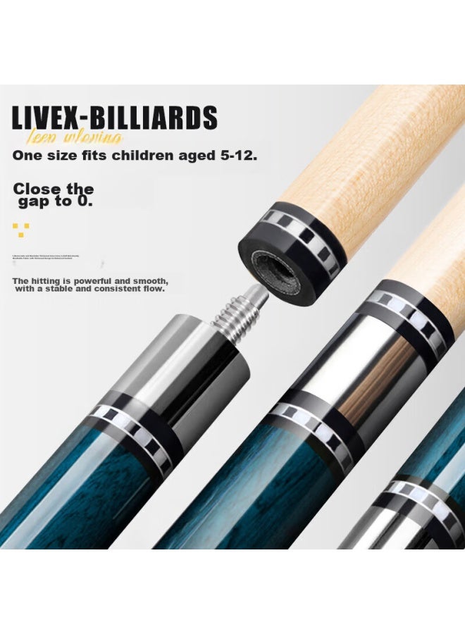 Livex Livex Blue Crown Pool Cue, Large Tip Black 8-ball Cue, Chinese 8-ball Detachable Billiard Cue, American 16-color 9-ball Cue - Image 1