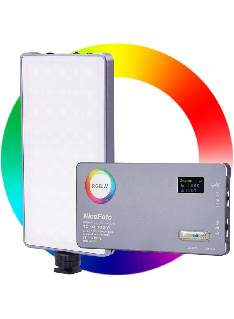 NiceFoto TC-158 Portable RGB LED Video Light 360° Full Color Camera Lighting - Image 1