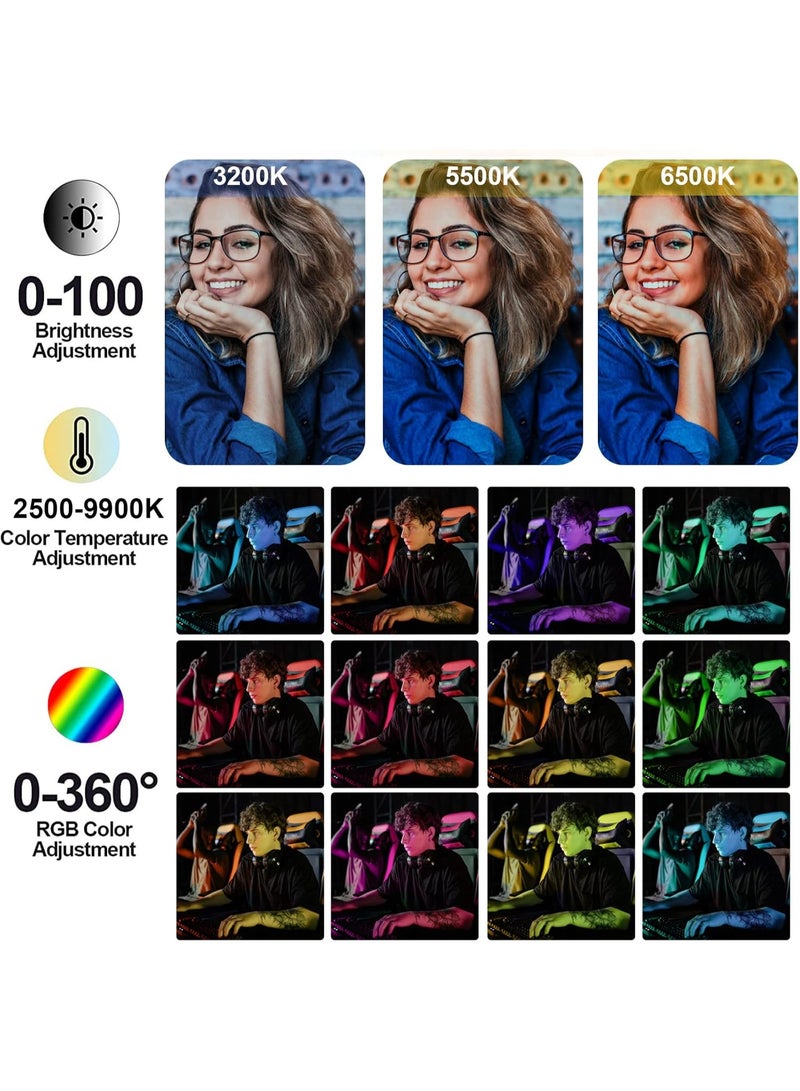 NiceFoto TC-158 Portable RGB LED Video Light 360° Full Color Camera Lighting - Image 4