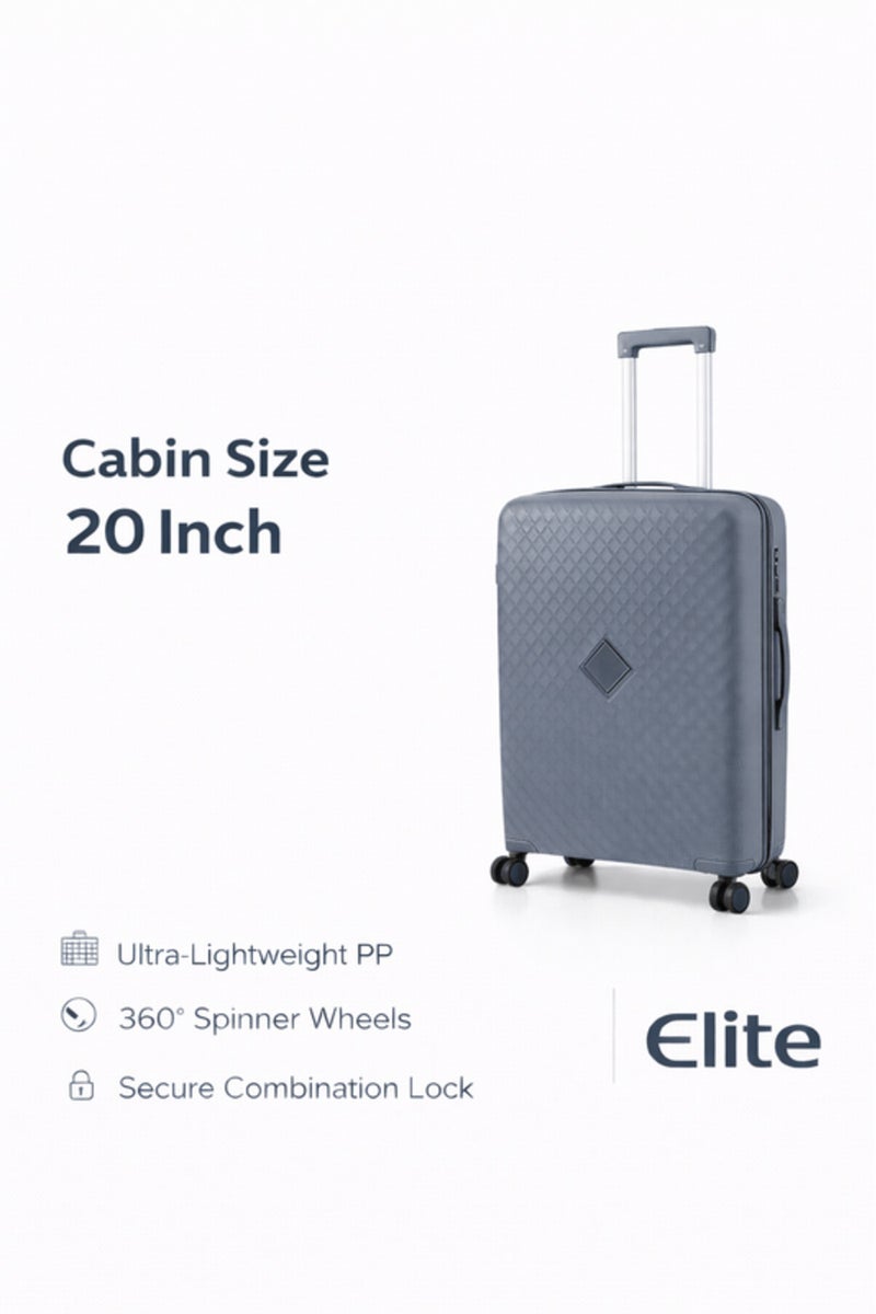 ELITE- Premium Hard-Shell Luggage 20 inch – Lightweight Spinner Suitcase – Light Blue - Image 1
