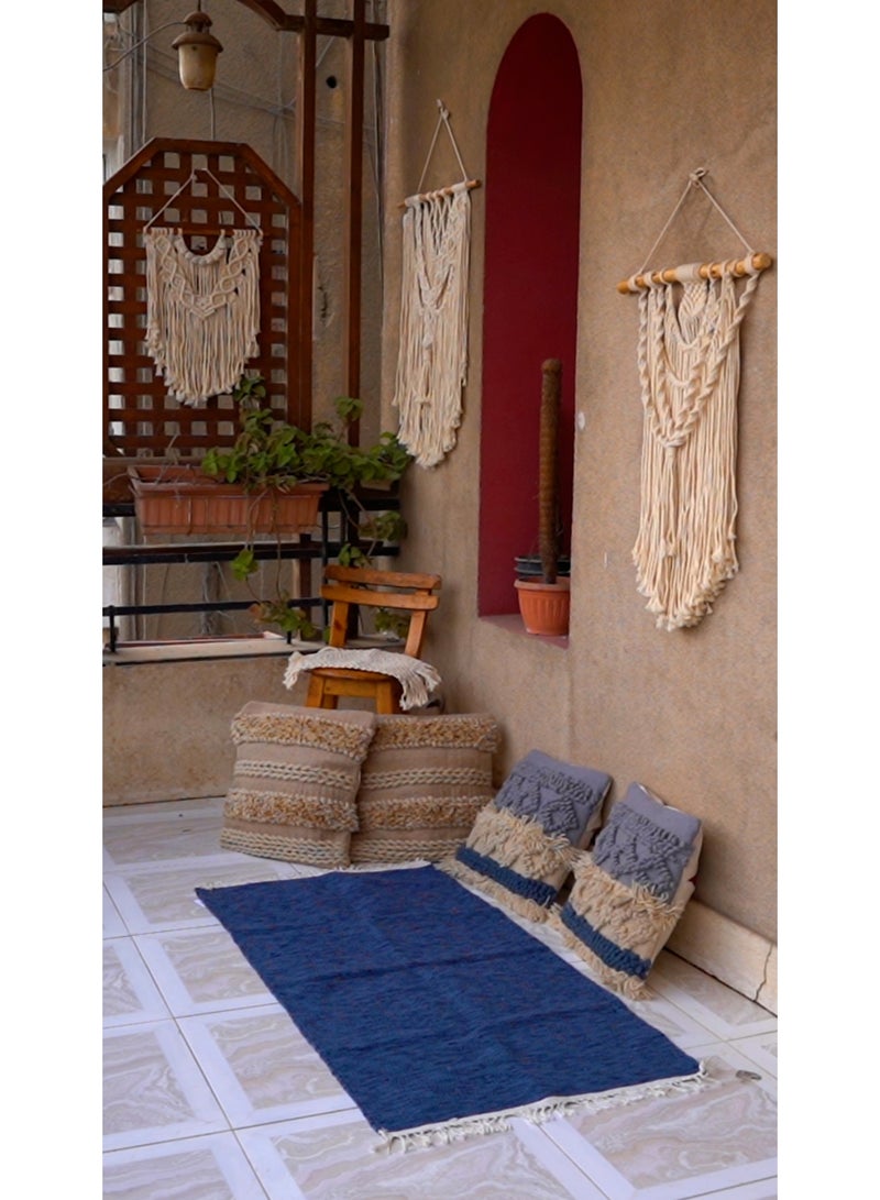 handmade wool rug -1.40*70-dark blue - Image 4