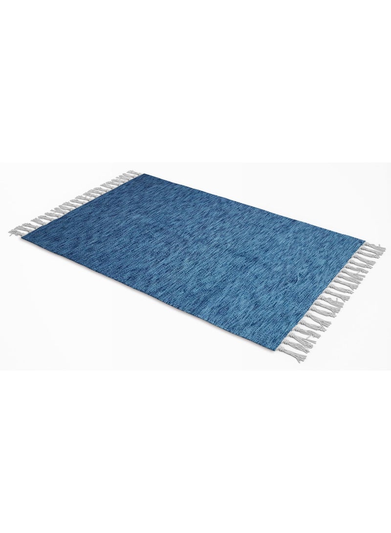 handmade wool rug -1.40*70-dark blue - Image 1